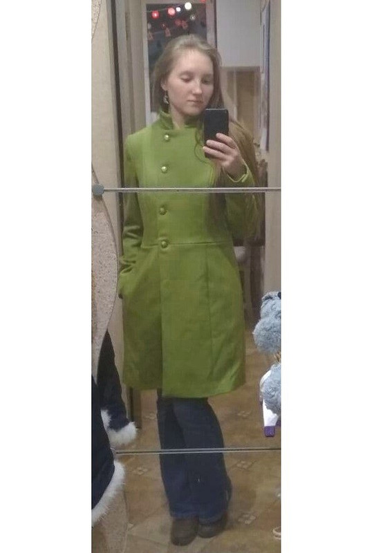 Пальто из зеленой шерсти от kotanka