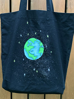 Работа с названием Вместительная сумка-шоппер с планетой