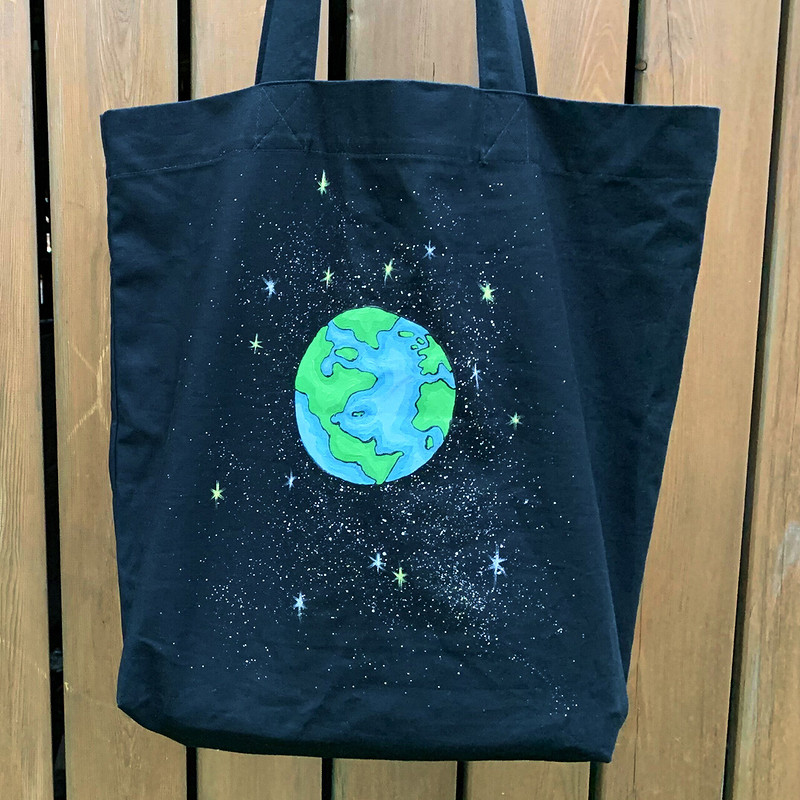 Вместительная сумка-шоппер с планетой от Творческие Ночи