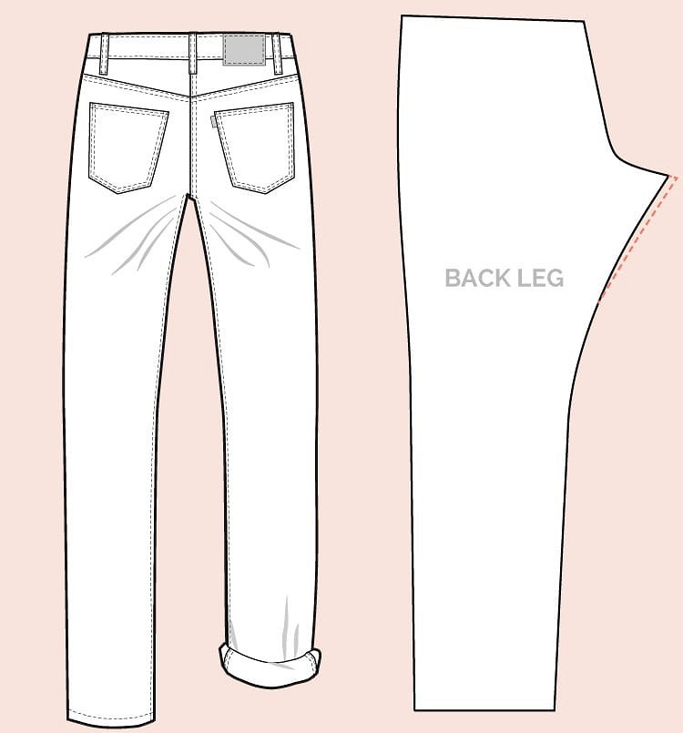 Корректировка выкройки джинсов: шпаргалка со схемами