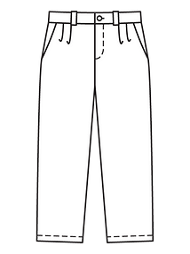 Технический рисунок джинсовых брюк