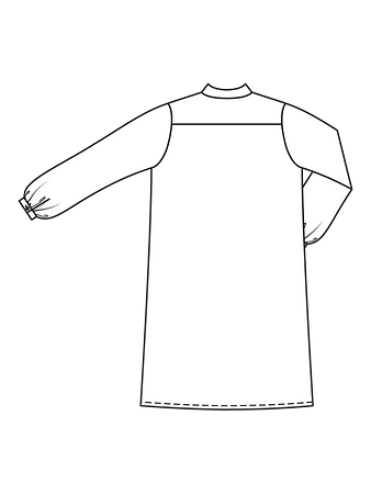 Технический рисунок платья-рубашки спинка
