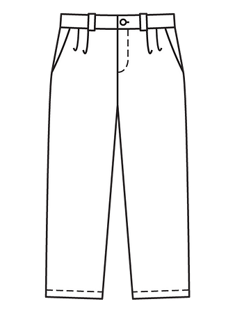Технический рисунок джинсовых брюк