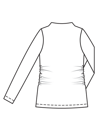 Технический рисунок приталенного пуловера спинка