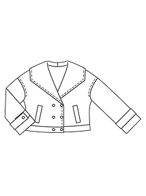 Технический рисунок куртки с большим воротником