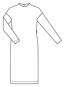 Технический рисунок простого трикотажного платья