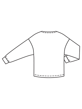 Технический рисунок трикотажного пуловера спинка