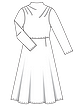 Платье с цельнокроеным воротником №102 — выкройка из Burda 11/2022