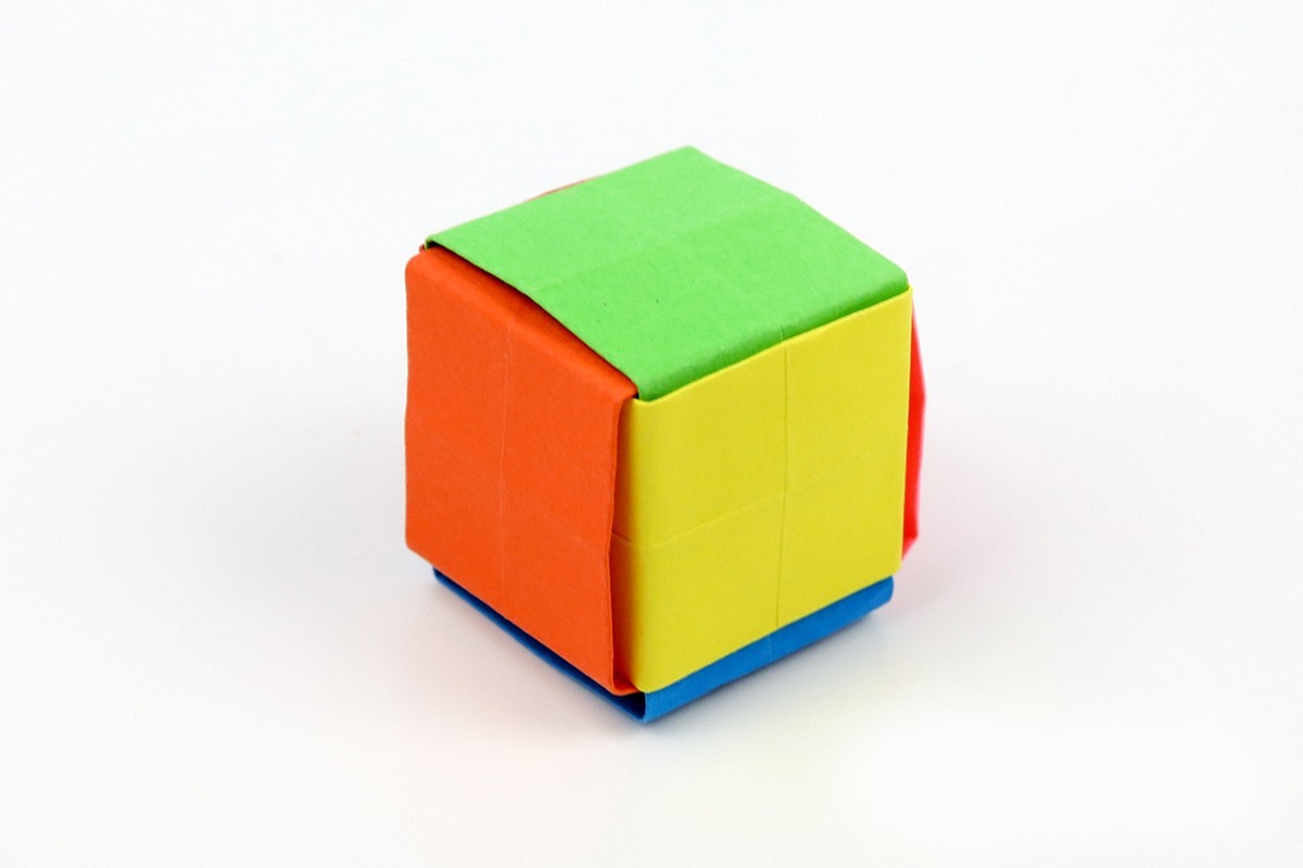 Как сделать кубик из бумаги - схема сборки оригами
