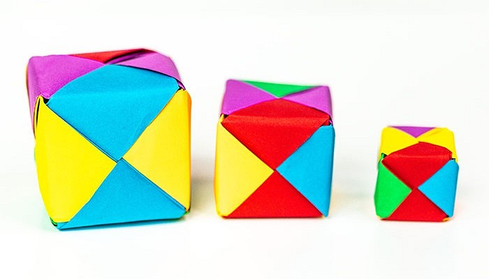 Как сделать оригами кубик из полосок бумаги