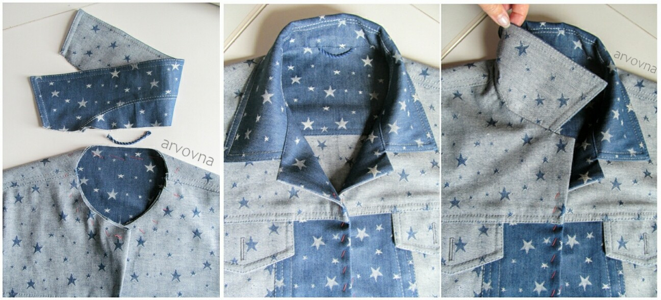 «Звездная» джинсовка для племяшки, вернее - подробности пошива :-) от Елена  arvovna