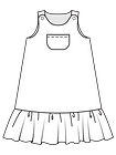 Двустороннее платье-сарафан с оборкой