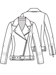 Технический рисунок куртки в байкерском стиле