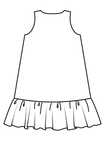 Технический рисунок двустороннего платья спинка