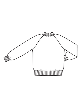 Технический рисунок блузона для мальчика спинка