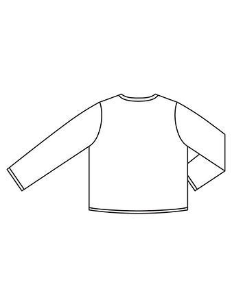 Технический рисунок двубортной куртки спинка