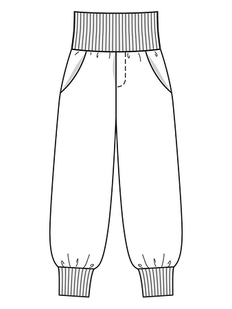 Технический рисунок спортивных брюк