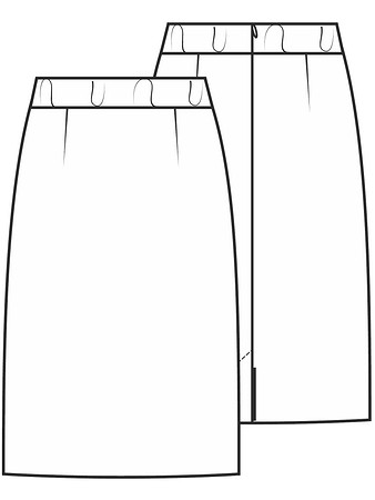 Технический рисунок прямой юбки