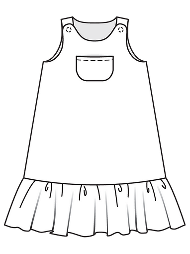 Двустороннее платье-сарафан с оборкой