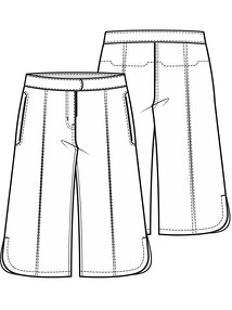 Технический рисунок джинсовых бермудов