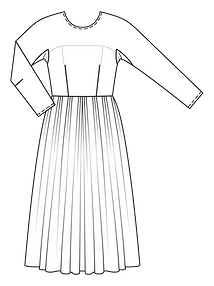 Технический рисунок платья из органзы