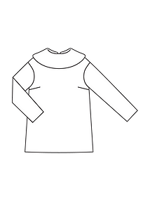 Технический рисунок пуловера с застёжкой на спинке 