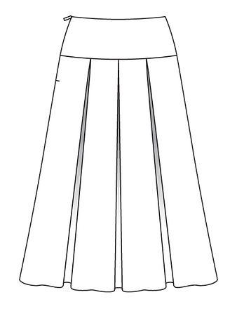 Технический рисунок юбки на кокетке вид сзади