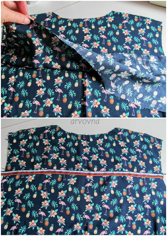 Рубашка с завязками-кушаком «Фламинго» из №8-2022 от Елена  arvovna