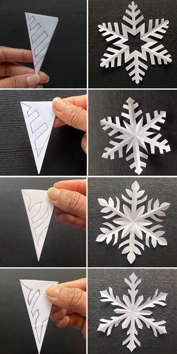 1. Как сделать снежинку из бумаги А4