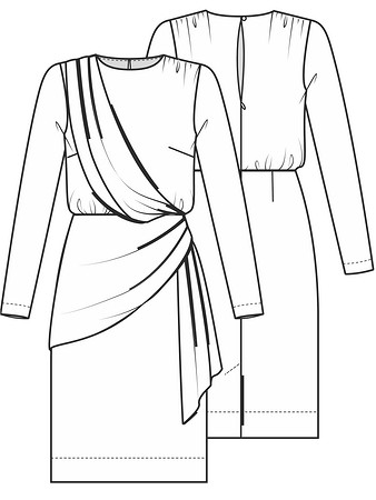 Выкройка платья с драпировкой на талии от Анастасии Корфиати
