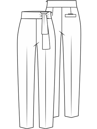 Технический рисунок брюк без карманов