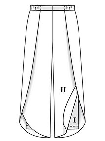 Технический рисунок брюк из шифона