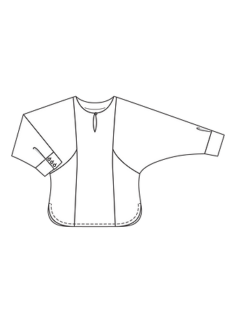 Выкройка: блузка с рукавом летучая мышь выкройка-лекало
