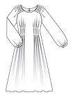 Платье со складками и защипами