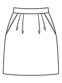Технический рисунок юбки-тюльпан