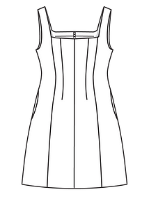 Технический рисунок платья-сарафана из жаккарда