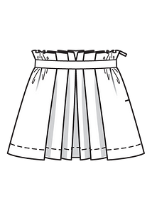 Технический рисунок юбки в складку