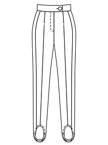 Технический рисунок брюк со штрипками