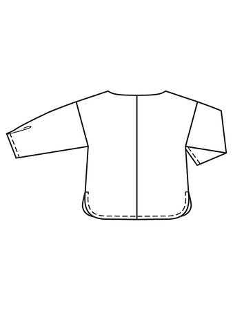 Технический рисунок простой блузки спинка