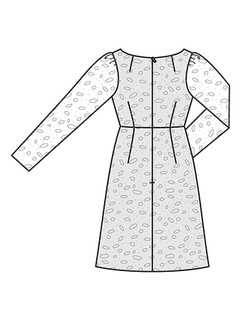 Технический рисунок кружевного платья спинка
