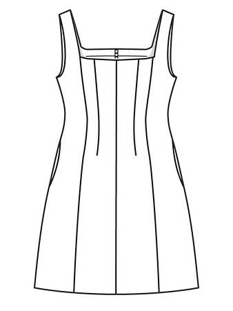 Технический рисунок платья-сарафана из жаккарда