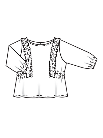 Технический рисунок блузки для девочки