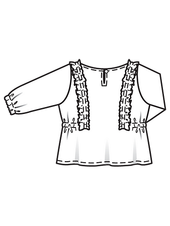 Технический рисунок блузки для девочки спинка