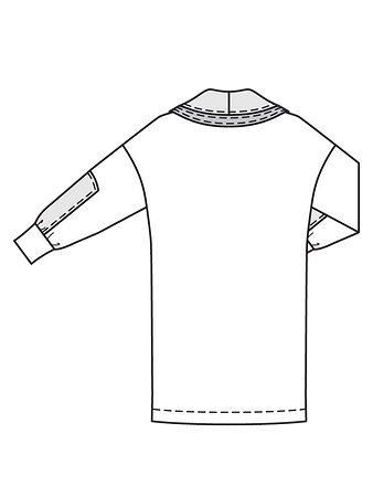 Технический рисунок спортивного платья спинка