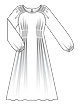 Платье со складками и защипами №111 — выкройка из Burda 12/2022
