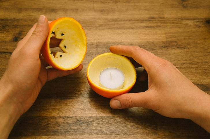 Как сделать свечи в апельсине: простой мастер-класс