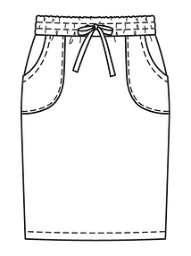 Технический рисунок трикотажной юбки