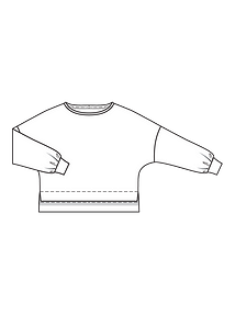 Технический рисунок широкого пуловера