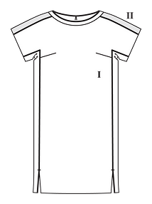 Технический рисунок прямого платья