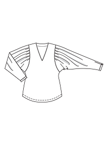 Технический рисунок блузки с объёмными рукавами